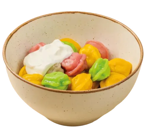 Пельмени цветные